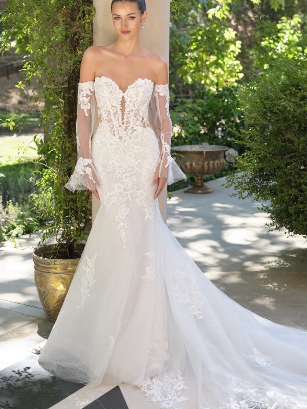 Andrea & Leo Strapless Lace Mermaid Wedding Dress! NWT! Size 4 Style#WL065